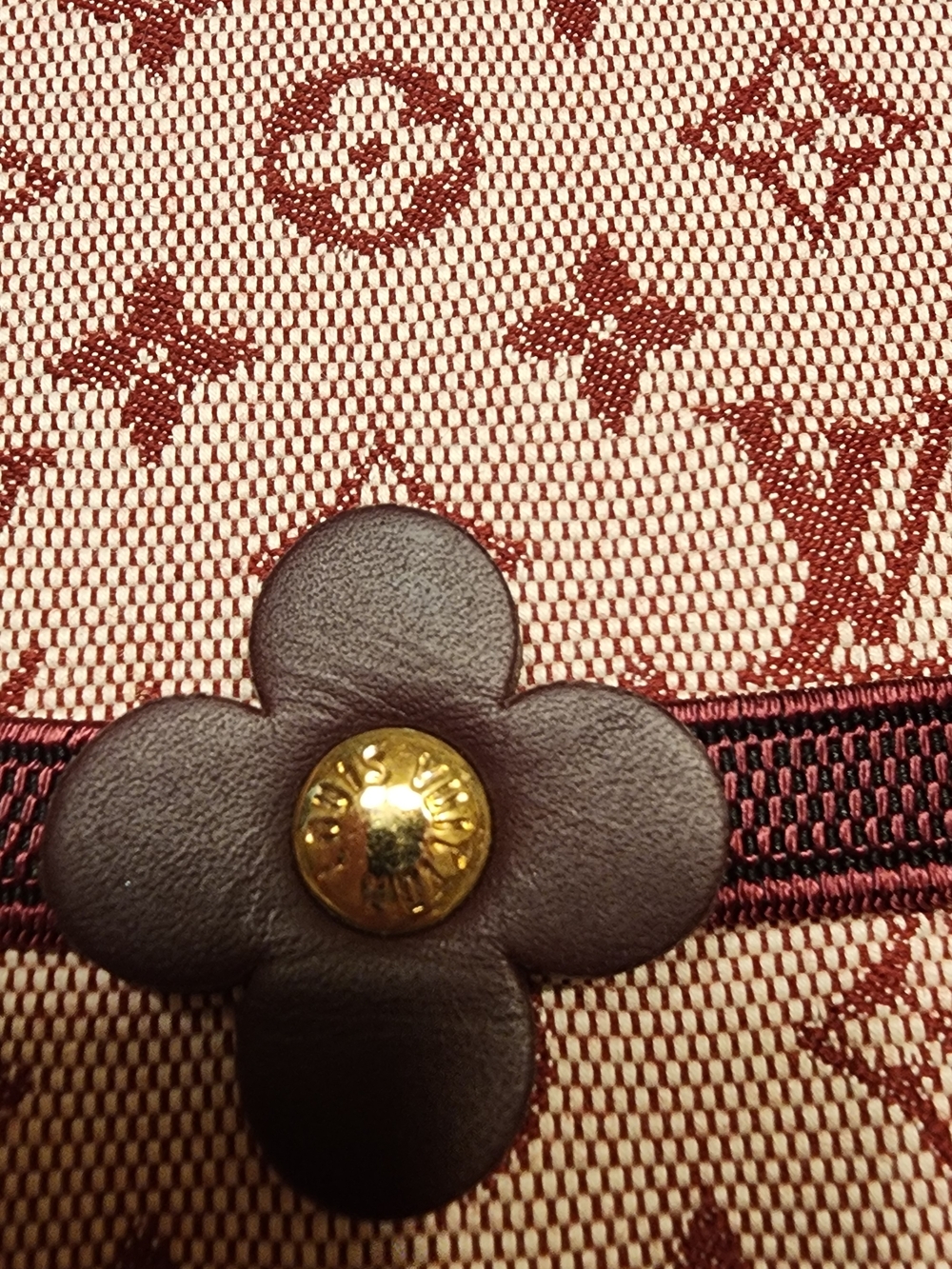 Louis Vuitton Monogram Mini Lin PM notebook in cherry red and Floral Accent - Picture 2 of 11